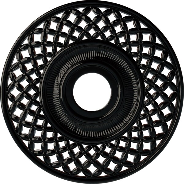 Ekena Millwork Robin Ceiling Medallion (Fits Canopies up to 6 1/4"), 22 1/4"OD x 4 3/4"ID x 1 1/4"P, Black Pearl CM22RBBPS - main